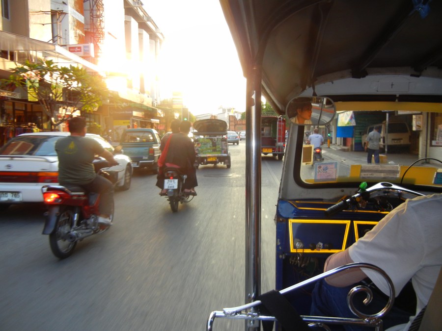 As seen from the tuk tuk we often hired in Chiang Mai, Thailand. these were fun.